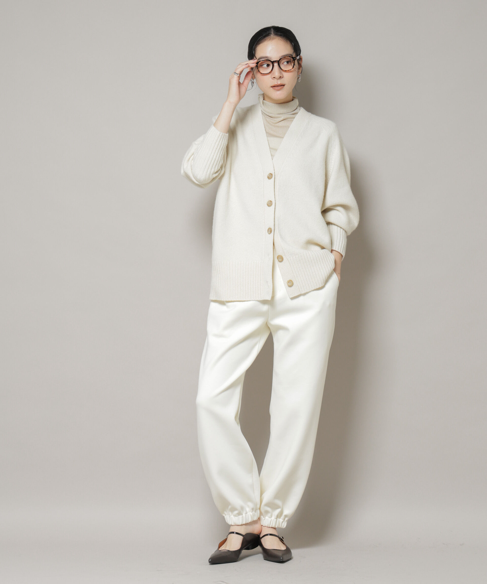 nano･universe「AQUAウールカシミヤVネックカーディガン」|ニット・セーター|