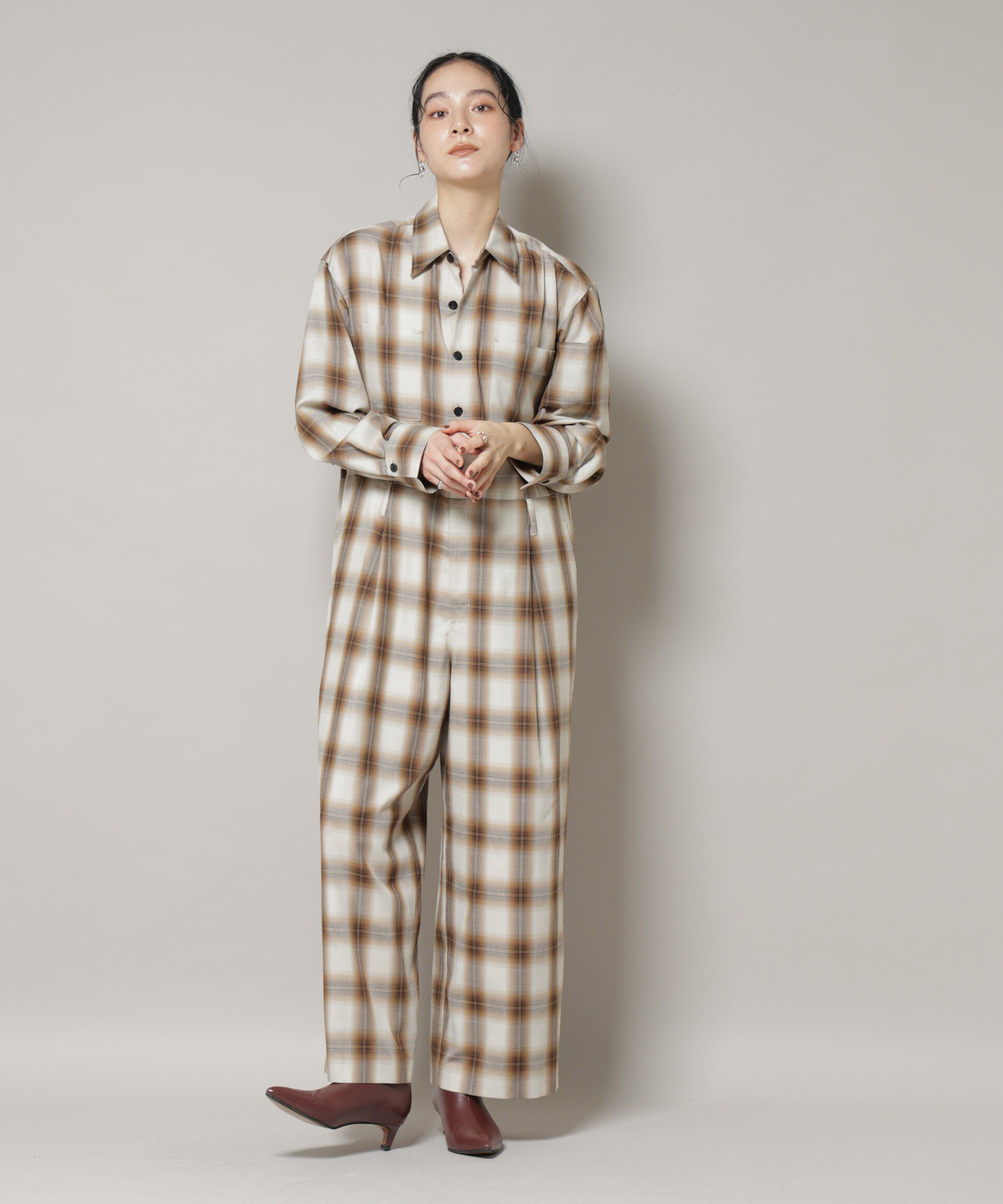 nano･universe「オンブレーチェックジャンプスーツ」|ワンピース|