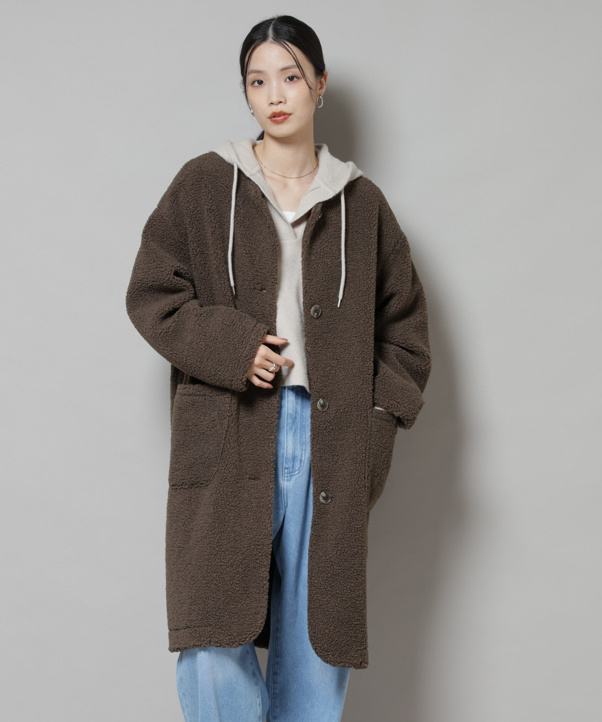 nano･universe「ソフトボアノーカラーコート」|その他|