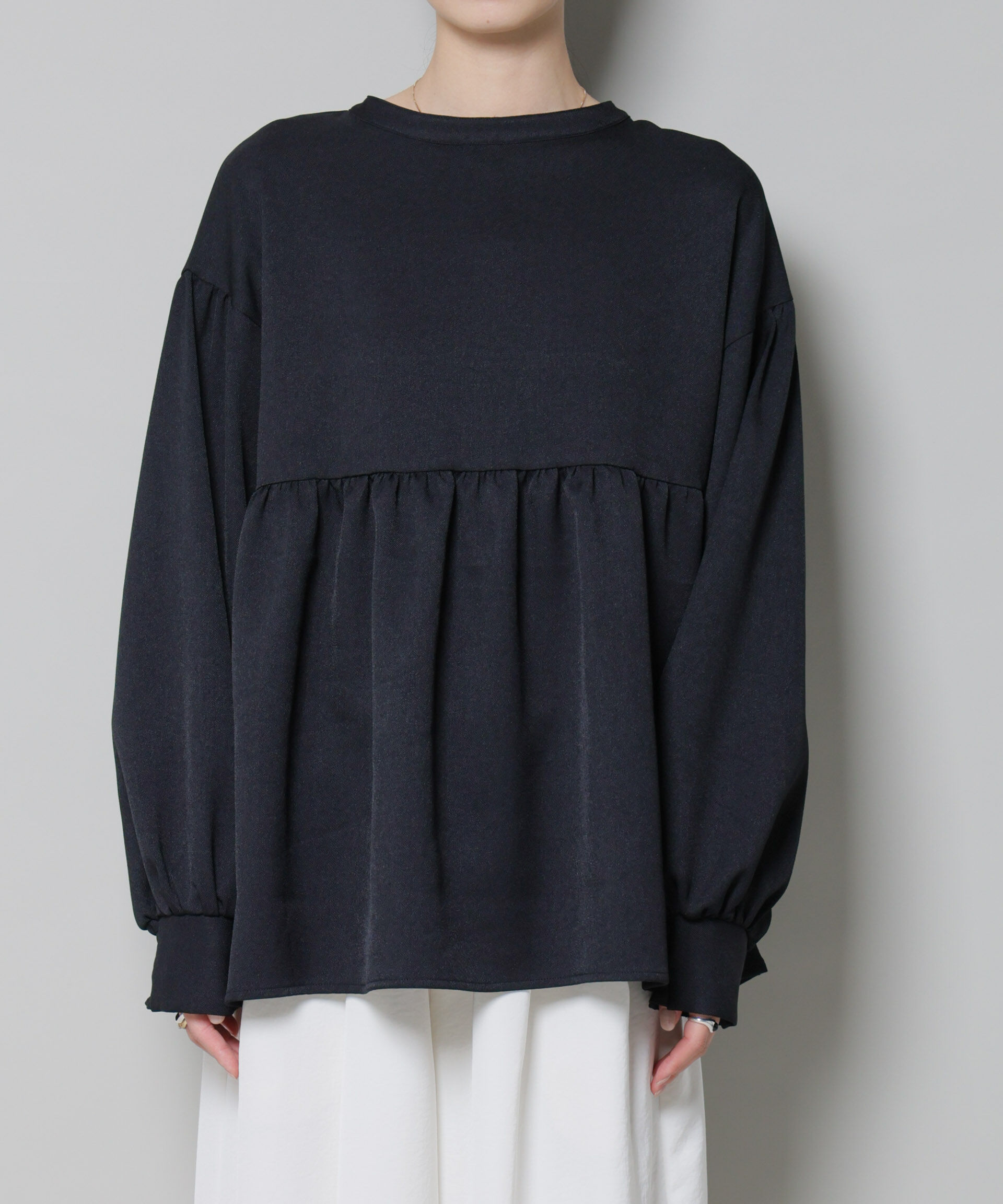 nano･universe「ｳｰﾙﾗｲｸﾎﾟﾘｴｽﾃﾙ前後2way切り替えﾍﾟﾌﾟﾗﾑﾌﾞﾗｳｽ(ｾ  」|シャツ・ブラウス|