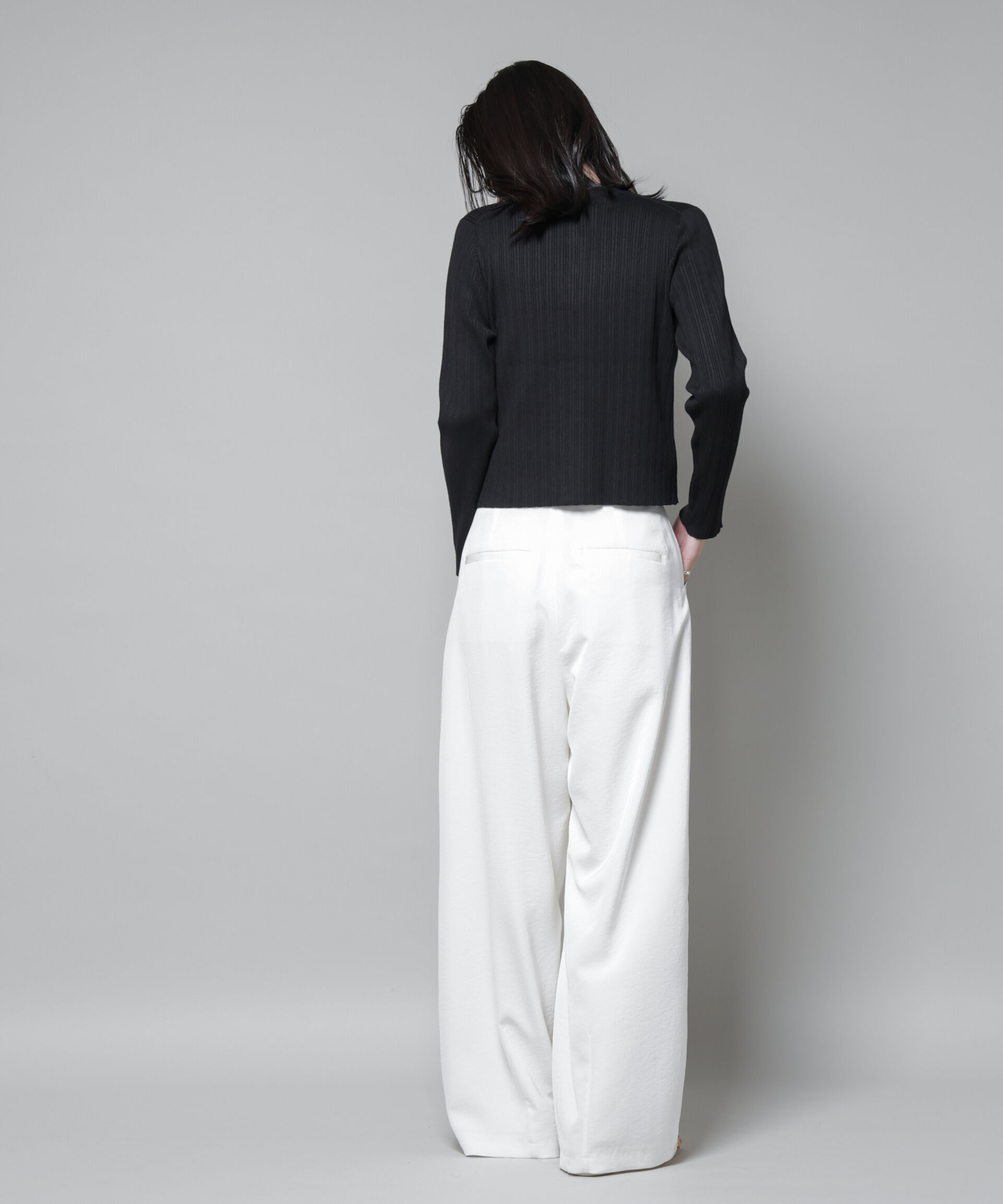 nano･universe「ホホバオイル加工ランダムリブカーディガン」|ニット・セーター|