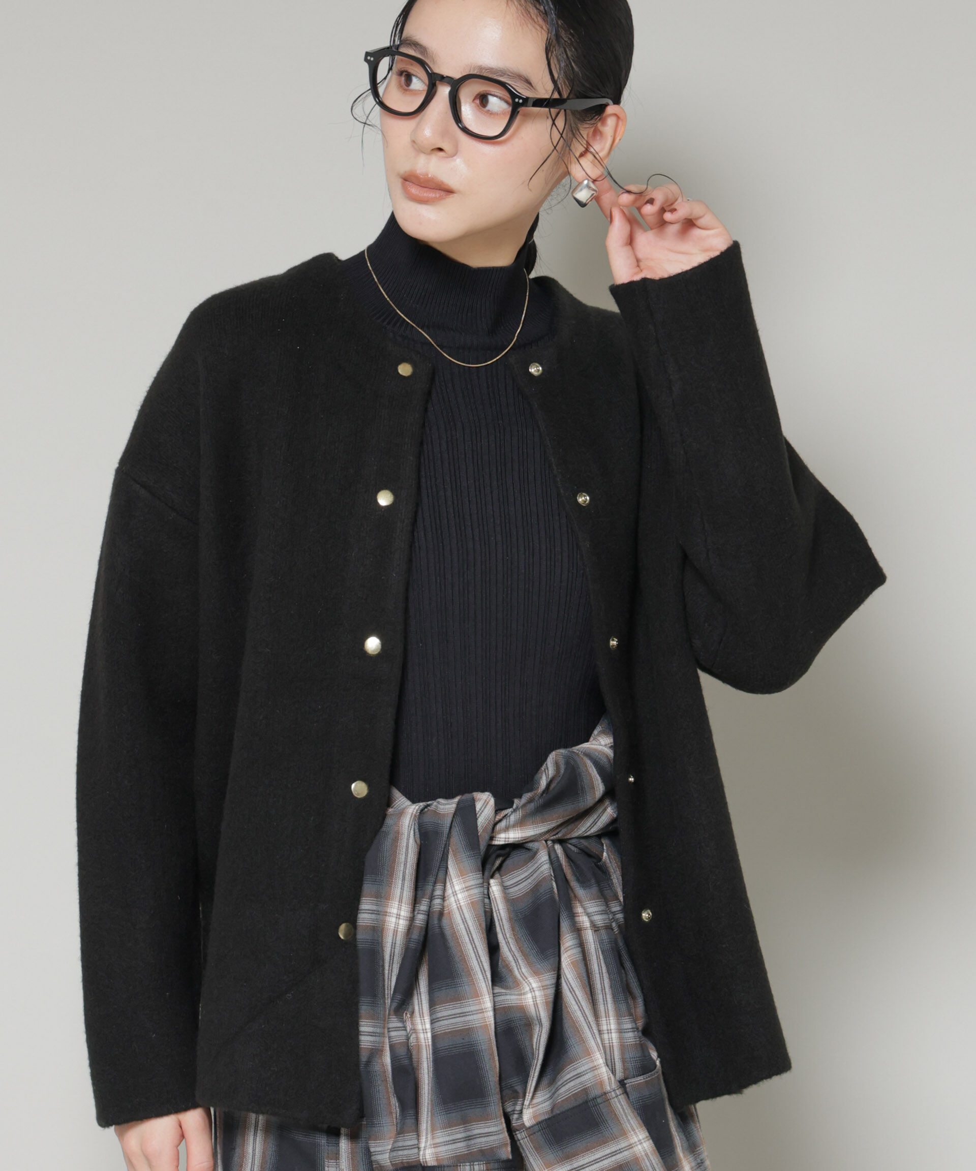 nano･universe「ダブルフェイスニットカーディガン」|ニット・セーター|