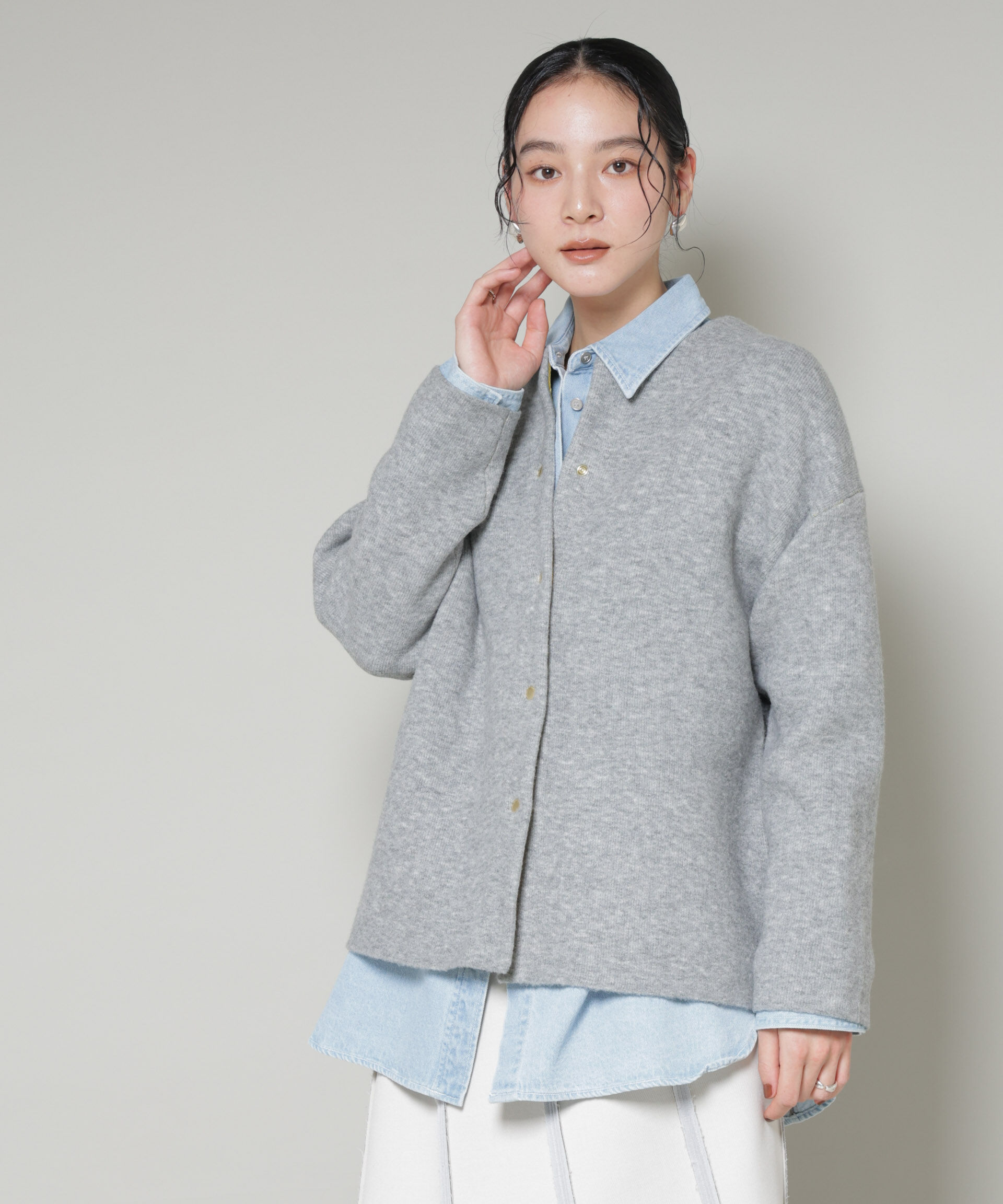 nano･universe「ダブルフェイスニットカーディガン」|ニット・セーター|