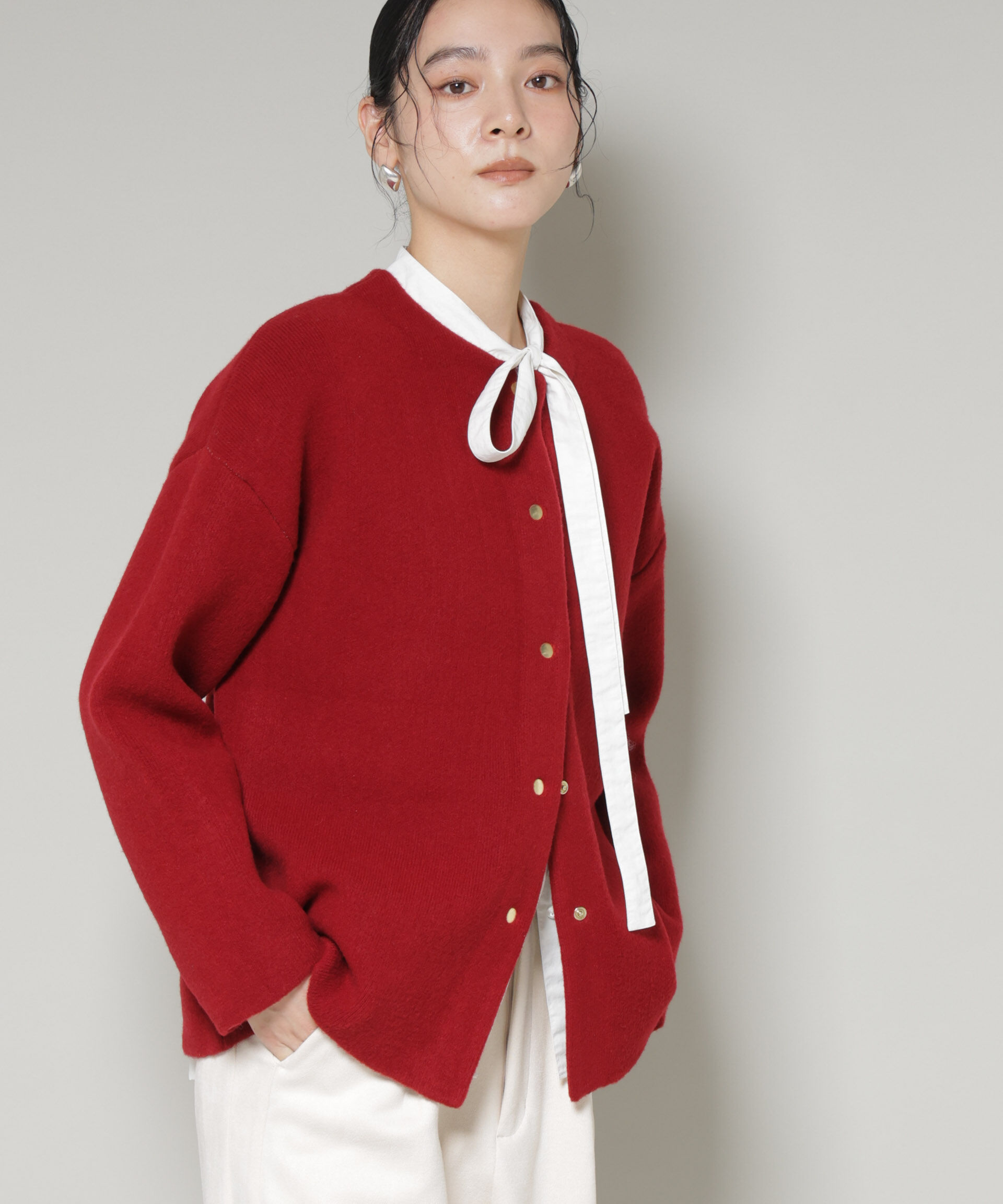 nano･universe「ダブルフェイスニットカーディガン」|ニット・セーター|