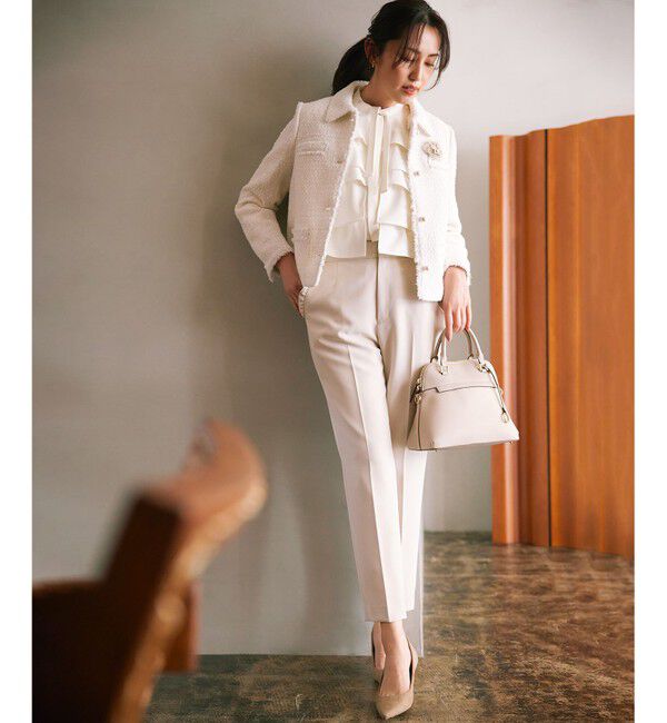 組曲「【KUMIKYOKU NAVY】コンフォータブルドレープ フリルブラウス」|シャツ・ブラウス|