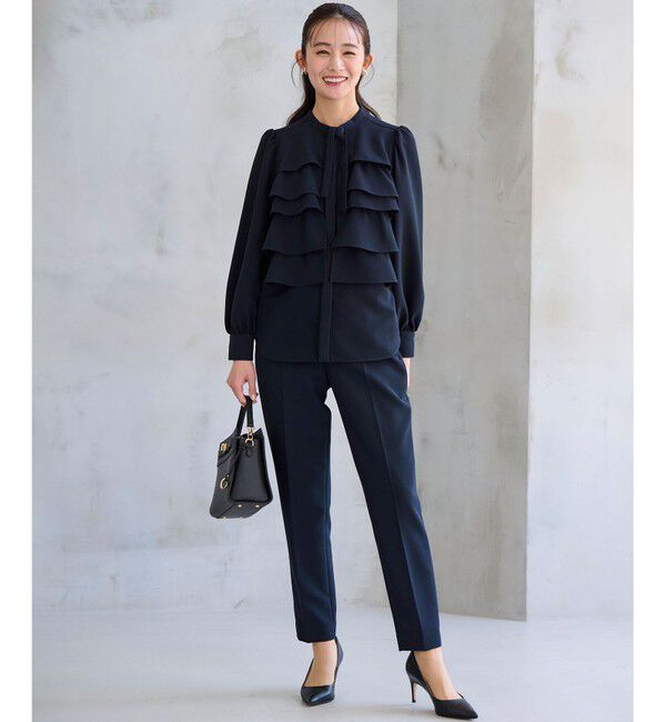 組曲「【KUMIKYOKU NAVY】コンフォータブルドレープ フリルブラウス」|シャツ・ブラウス|