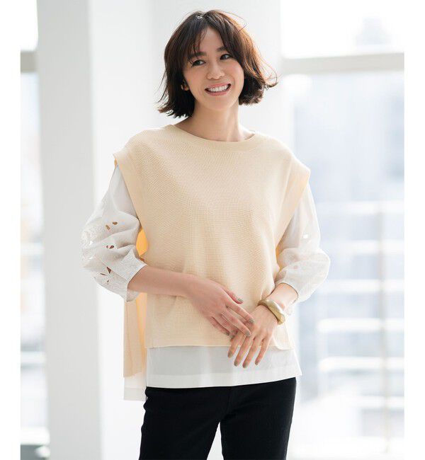 自由区「【洗える】エンブロイダリー プルオーバーブラウス」|シャツ・ブラウス|