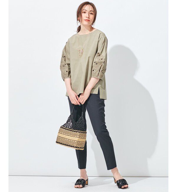 自由区「【洗える】エンブロイダリー プルオーバーブラウス」|シャツ・ブラウス|