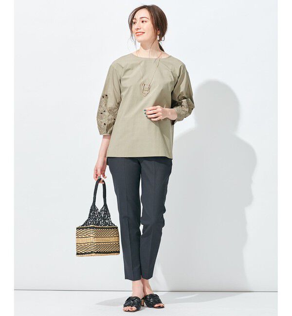 自由区「【洗える】エンブロイダリー プルオーバーブラウス」|シャツ・ブラウス|