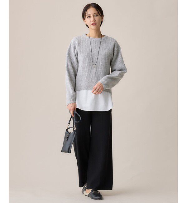 自由区「【セットアップ対応・洗える】レーヨンストレッチニットワイド パンツ」|その他|