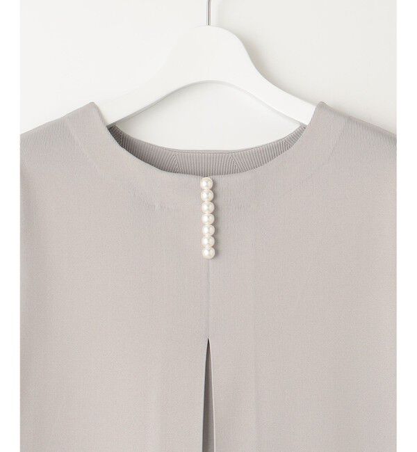 自由区「【前後着用可・洗える】パールディティールニット ワンピース」|ワンピース|