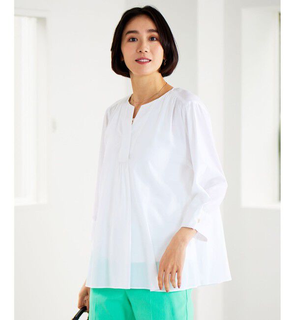 自由区「【洗える】SOMELOSテンセルスキッパー ブラウス」|シャツ・ブラウス|オフ