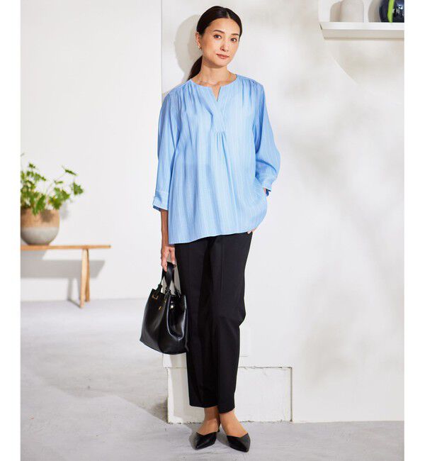 自由区「【洗える】SOMELOSテンセルスキッパー ブラウス」|シャツ・ブラウス|