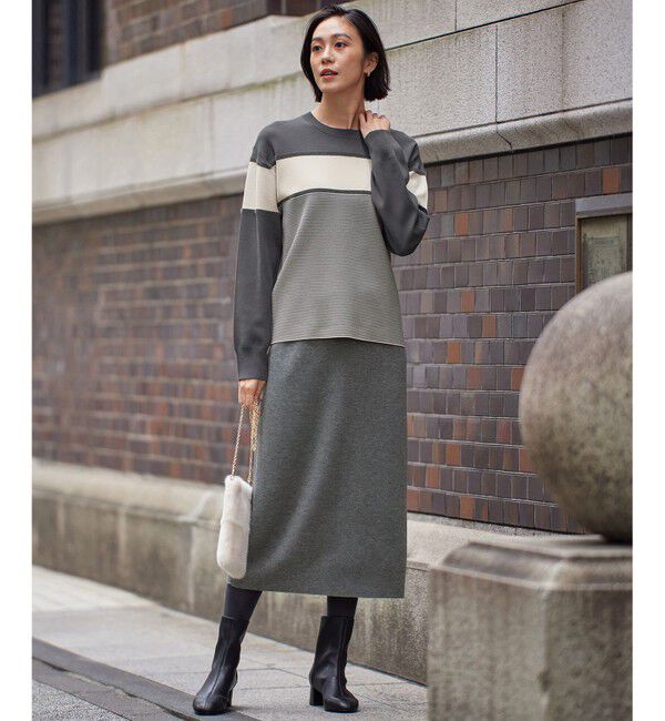 自由区「【カタログ掲載・洗える】モールコンビ ニット」|ニット・セーター|