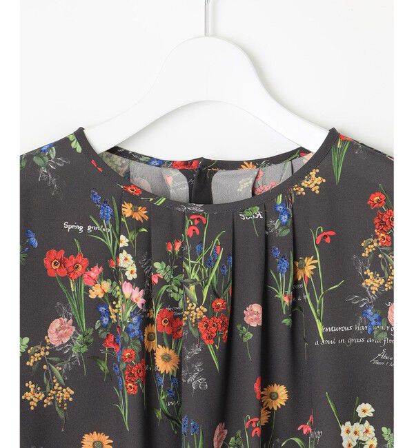 自由区「【洗える】フラワーガーデンプリント ブラウス」|シャツ・ブラウス|