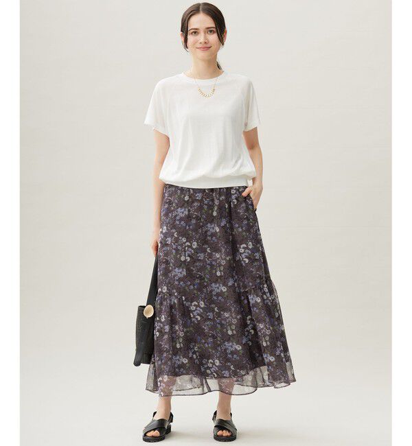 自由区「【接触冷感・UVケア・洗える】ドレーピーラグランスリーブ ニットソー」|Tシャツ・カットソー|