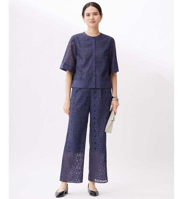 自由区「【カタログ掲載・洗える】フラワータイルレース ブラウス」|シャツ・ブラウス|