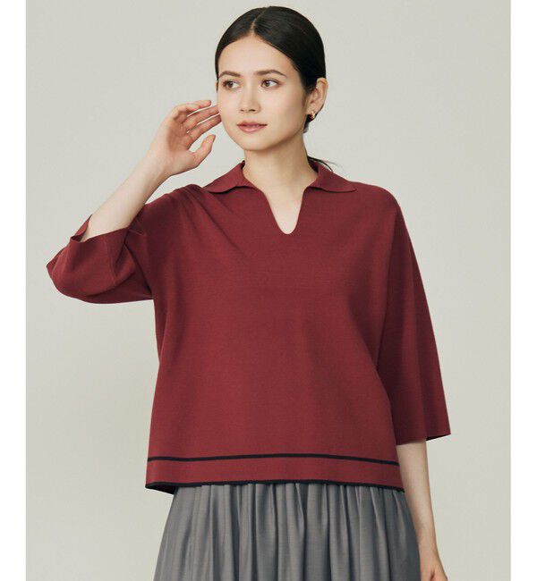 自由区「レーヨンストレッチスキッパー ニット」|ニット・セーター|ローズ