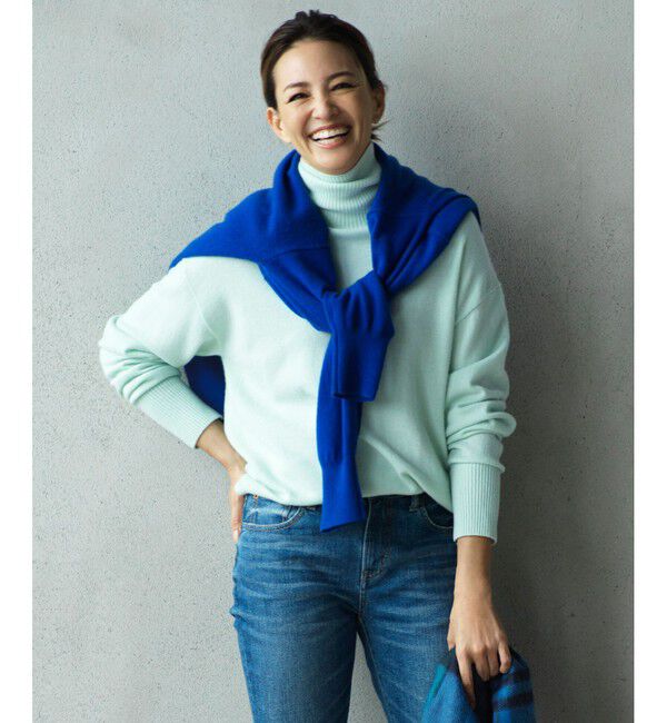 23区「【滝沢眞規子さん着用/洗える】ピュアカシミヤ タートルネック ニット」|ニット・セーター|ｽﾓｰｷｰｸ