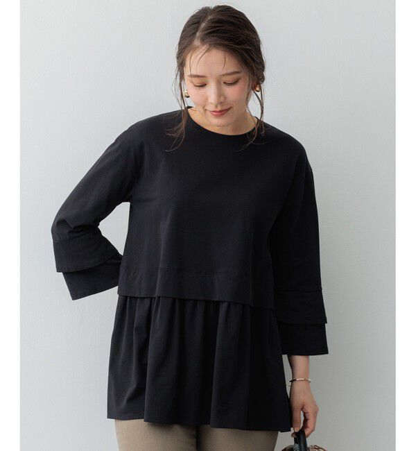 23区「【SLOW/好評につき新色追加】エフォートレス デザインTシャツ」|Tシャツ・カットソー|ブラック系