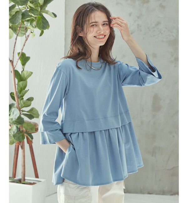 23区「【SLOW/好評につき新色追加】エフォートレス デザインTシャツ」|Tシャツ・カットソー|ダルブルー系