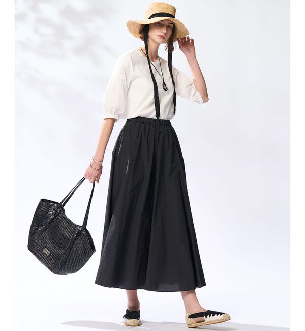 23区「【洗える】ナイロンコットンタフタ フレアスカート」|スカート|