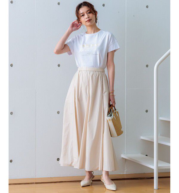 23区「【洗える】ナイロンコットンタフタ フレアスカート」|スカート|