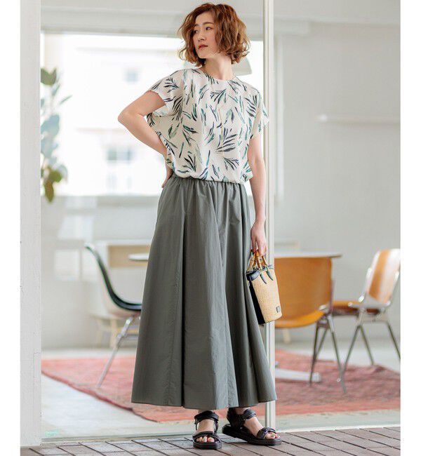 23区「【洗える】ナイロンコットンタフタ フレアスカート」|スカート|