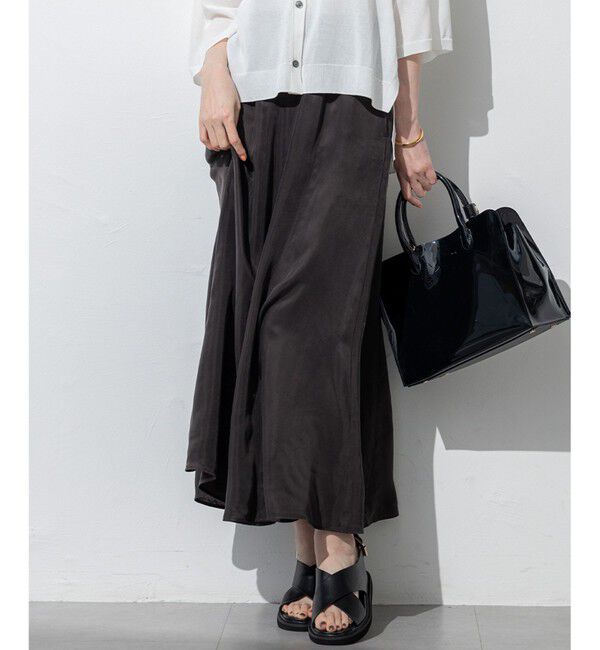 23区「【接触冷感/洗える】フィブリルツイル ギャザー スカート」|スカート|ﾀﾞｰｸﾌﾞ