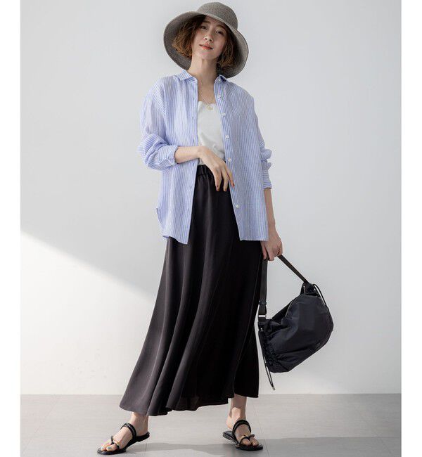 23区「【接触冷感/洗える】フィブリルツイル ギャザー スカート」|スカート|