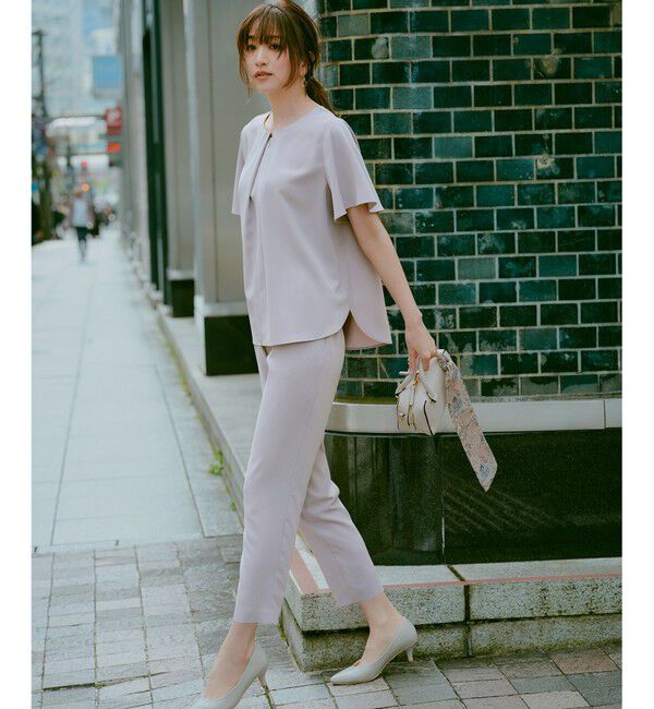 ANY SIS「【接触冷感・UVカット・吸水速乾】サラキレイ テーパード パンツ」|その他|ライトグレー