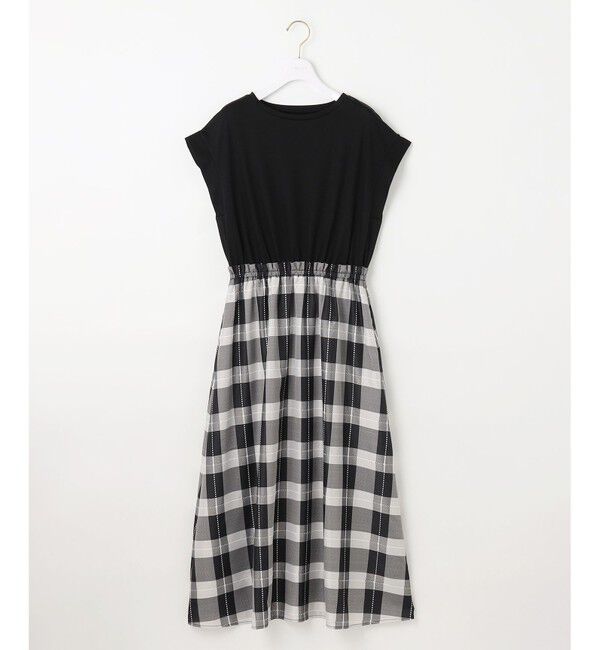ANY SIS「【洗える】チェックドッキング ワンピース」|ワンピース|ブラック
