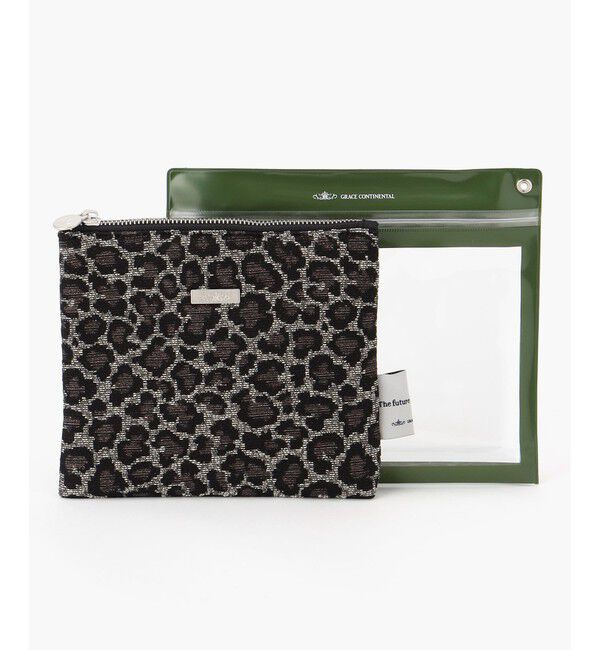GRACE CONTINENTAL「Fabricフラットポーチ-AW」|ポーチ|ﾀﾞｰｸﾌﾞ