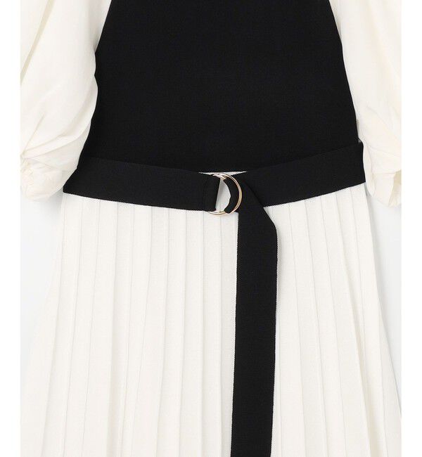  「バイカラーニットワンピース」|ワンピース|