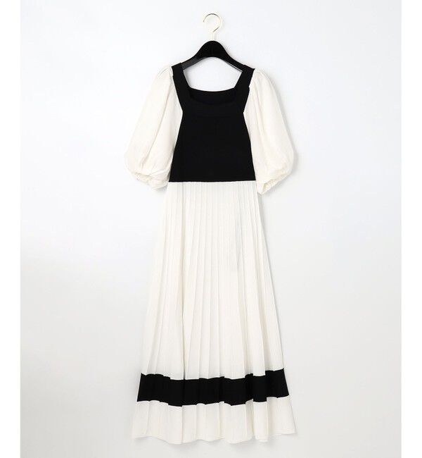  「バイカラーニットワンピース」|ワンピース|