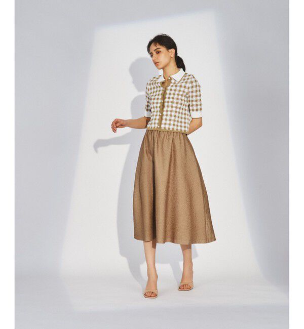  「チェックニットタフタワンピース」|ワンピース|