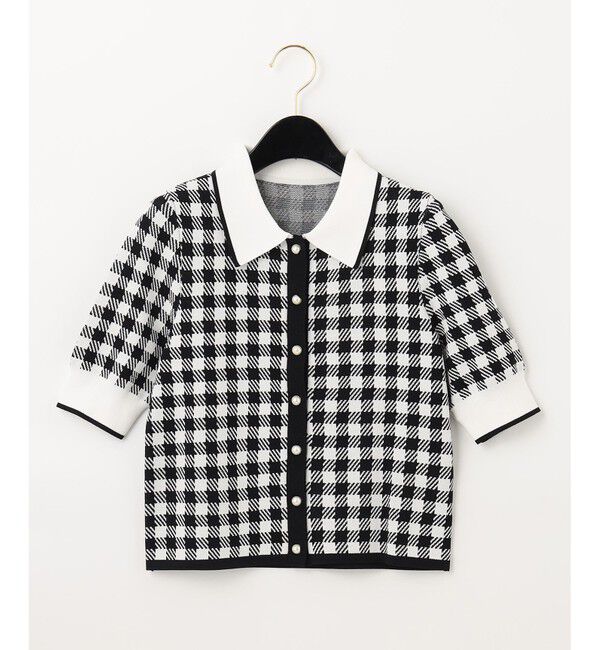  「チェックニットタフタワンピース」|ワンピース|