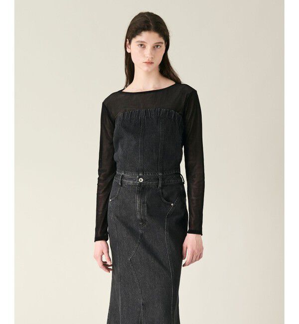 GRACE CONTINENTAL「デニムビスチェ」|その他|ブラック