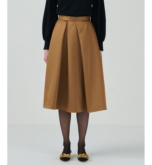 Grace Class「ボリュームサテンタックスカート」|スカート|キャメル