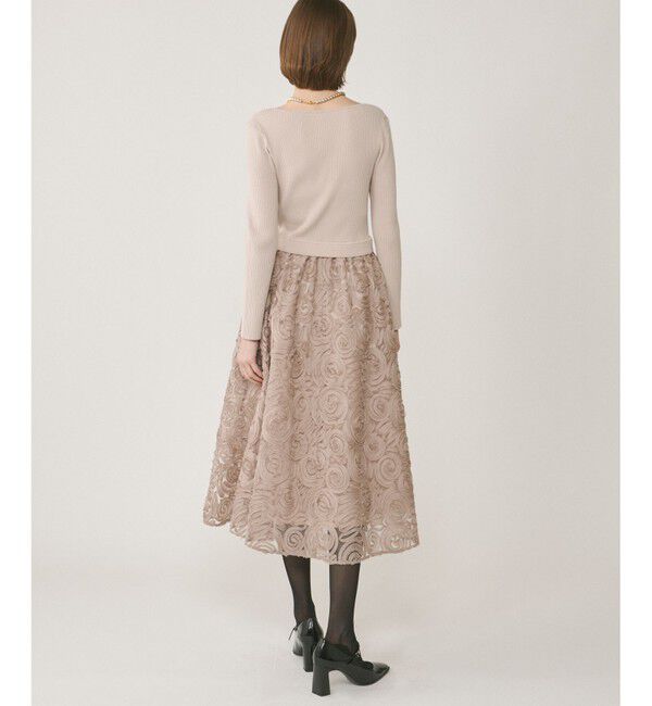 GRACE CONTINENTAL「テープ刺繍ニットワンピース」|ワンピース|