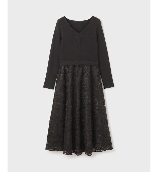 GRACE CONTINENTAL「テープ刺繍ニットワンピース」|ワンピース|