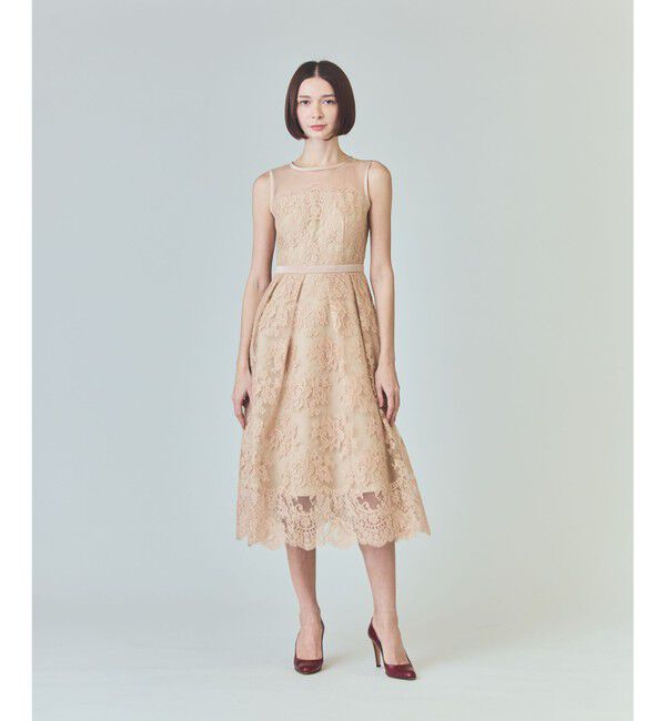  「リバーレースドレス」|ドレス|ベージュ