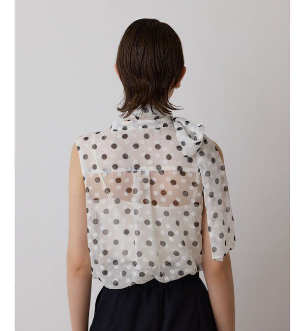 GRACE CONTINENTAL「ドットオパールボウタイノースリーブ」|シャツ・ブラウス|