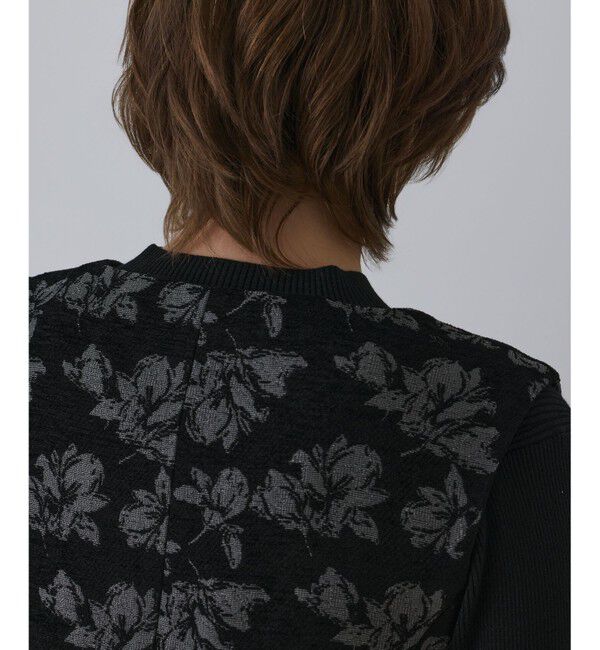 GRACE CONTINENTAL「ラメフラワージャガードベスト」|ベスト・ジレ|