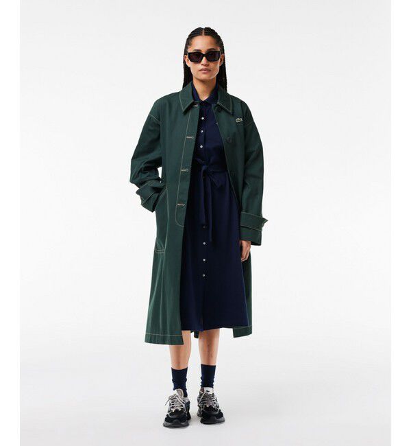 LACOSTE「鹿の子地シャツワンピース /シャツドレス」|ワンピース|