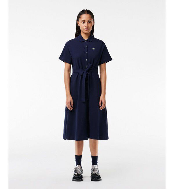 LACOSTE「鹿の子地シャツワンピース /シャツドレス」|ワンピース|