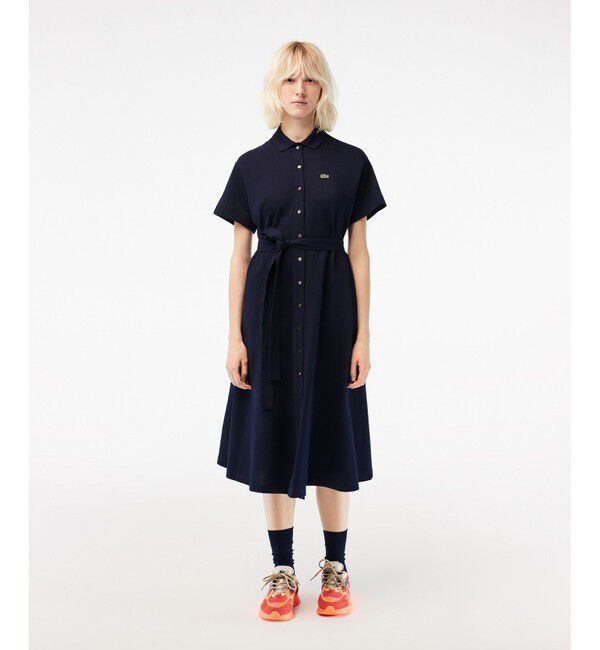 LACOSTE「鹿の子地シャツワンピース /シャツドレス」|ワンピース|
