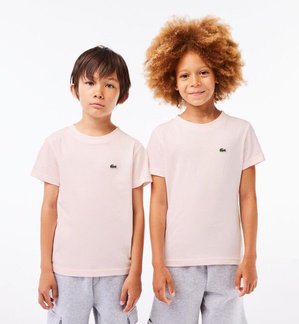 LACOSTE「JUNIORベーシックワニロゴパッチTシャツ」|Tシャツ・カットソー|ライトピンク