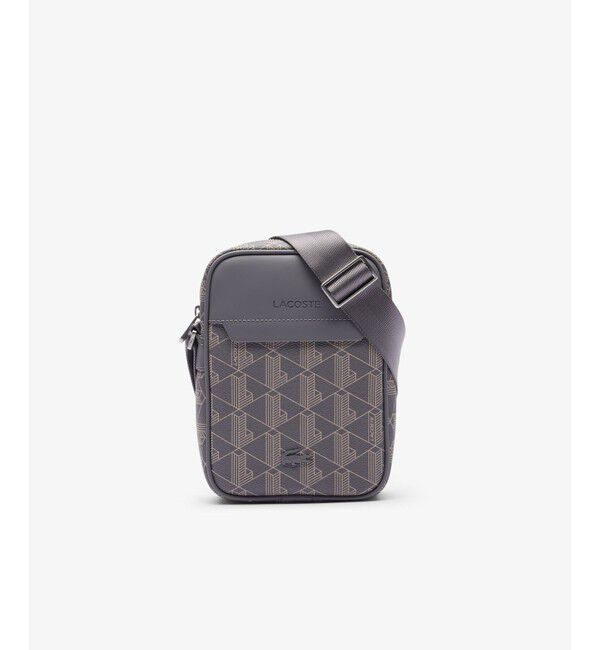 LACOSTE「ザ ブレンド モノグラムバーティカルショルダーバッグ」|ショルダー・メッセンジャー|チャコールグレー