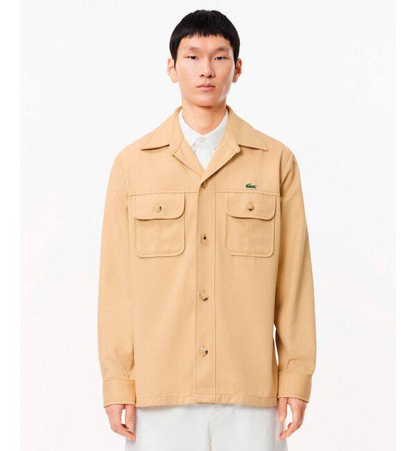LACOSTE「レーヨンブレンドヘビーウェイトミリタリーシャツ」|シャツ・ブラウス|ベージュ